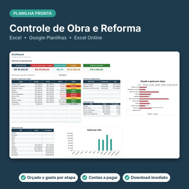Capa da Controle de Obra e Reforma